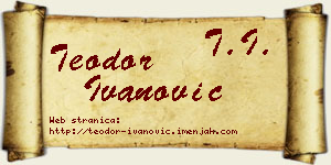 Teodor Ivanović vizit kartica